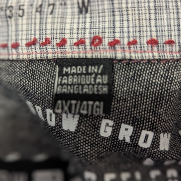 PROJEK RAW 4X RES &WHITE SHIRT SLEEVE BUTTON DOWN COLLARED SHIRT - Picture 6 of 6